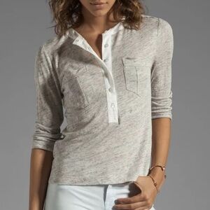 Marc by Marc Jacobs | Linen Button Front Casual Top in Grey Melange Sz Small